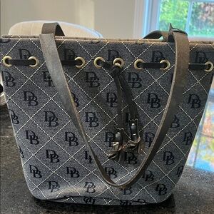 Dooney & Bourke Black and Gray Patterned Tote